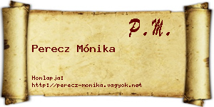 Perecz Mónika névjegykártya